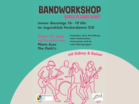 Plakat Ankündigung Bandworkshop Heckerdamm