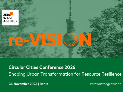 Banner zur Konferenz re-Vision mit Fernsehturm im Hintergrund und Informationen zur Konferenz im Vordergrund