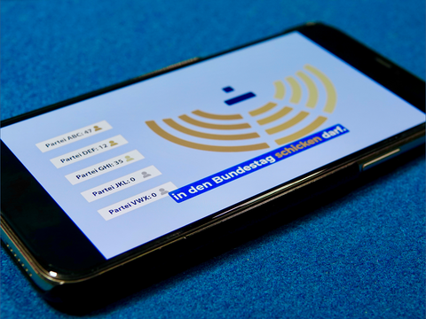 Smartphome mit Erklärvideo zur Bundestagswahl 2025