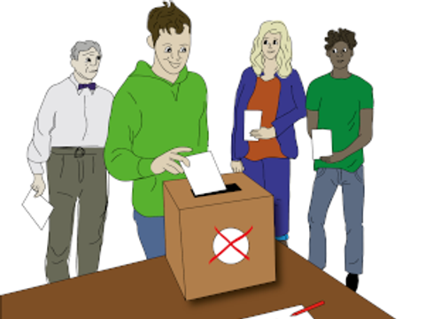 Menschen bei der Wahl