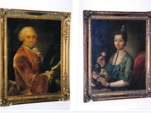 Zwei Gemälde Marquis bzw. Marquise de Belsunce