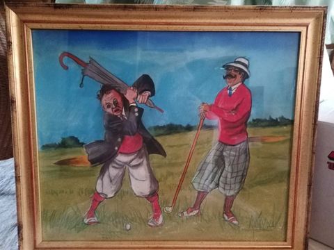 Gemälde Golfspieler