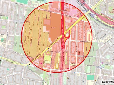 Karte Sperrkreis Mecklenburgische Straße 32 (Bild: Openstreetmap)
