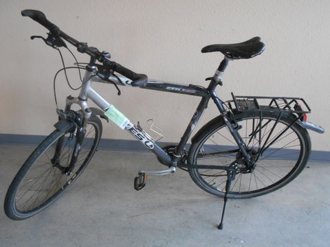 Schwarz-silbernes Herrenfahrrad