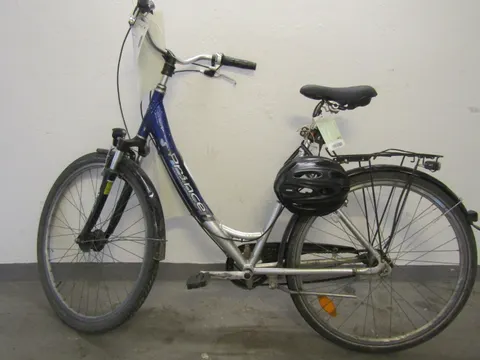 Silber-blaues Damenfahrrad