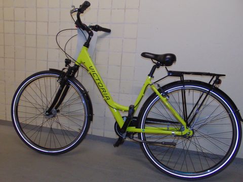 Gelbgrünes Damenfahrrad