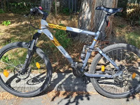 Grau-goldenes Herrenfahrrad