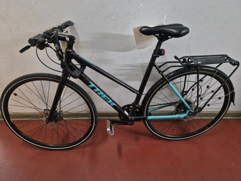 Schwarz-blaues Damenfahrrad