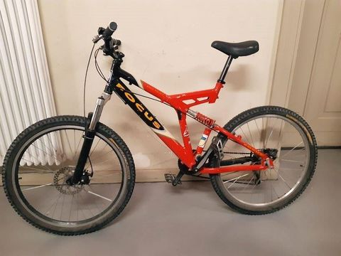 Rotes Herrenfahrrad