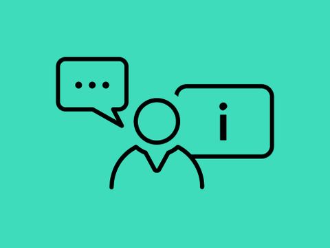 Icons für Person und Dialig symbolisieren Beratung