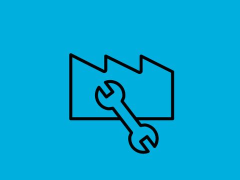 Icon für Unternehmen und Werkzeug symbolisieren Praxisbezug Betriebsbegegnungen