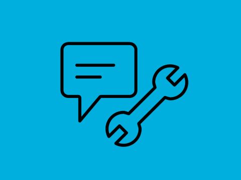 Dialogblase und Werkzeug-Icon symbolisieren Service Berufliche Bildung