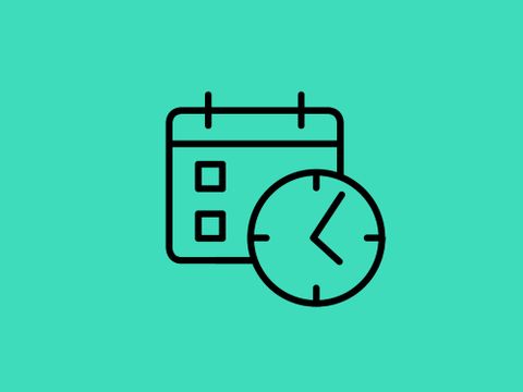 Icons für kalender und Uhr symbolisieren Termine