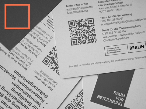 Postkarten mit Adressen, quadratischer Rahmen in orange