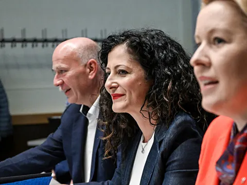 Kai Wegner, Cansel Kiziltepe und Franziska Giffey