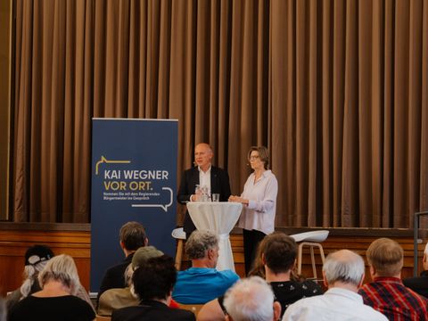 Kai Wegner vor Ort in Pankow am 17. Juli 2024