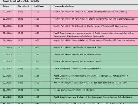 Programm Länderpräsentation Berlin (Bild: Senatskanzlei Berlin)