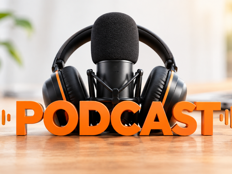 PODCAST: Mikrofon und Kopfhörer