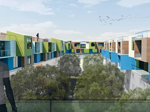 1. Preis des WBM AWARD: Zur 'ars 15 berlin' mit der Beuth Hochschule entwarfen internationale Studenten mögliche Dachbebauungen für die 12 Wohnhäuser im WBM-Quartier Osthafen.