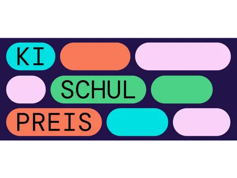KI Schulpresi Visual mit bunten Flächen