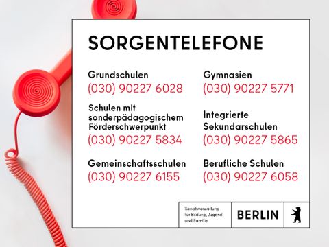 Telefonnummern des Sorgentelefons