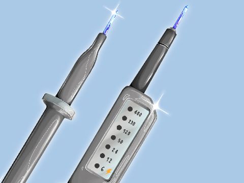 Bild zeigt Ausschnitt eines Phasenprüfmessers für Berufsbild Elektrikerin