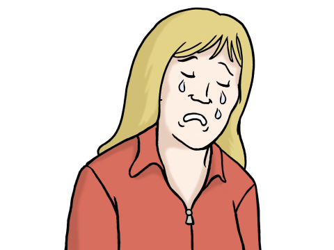 Eine weinende Frau