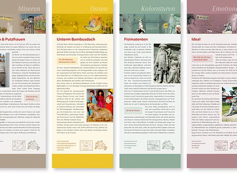 4 Roll-Ups der Spreeperperlenausstellung (Bild: SenWGPG/LAG der GleichB)