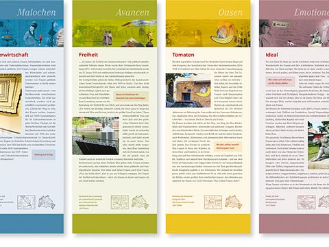 4 Roll-Ups der Spreeperperlenausstellung (Bild: SenWGPG/LAG der GleichB)