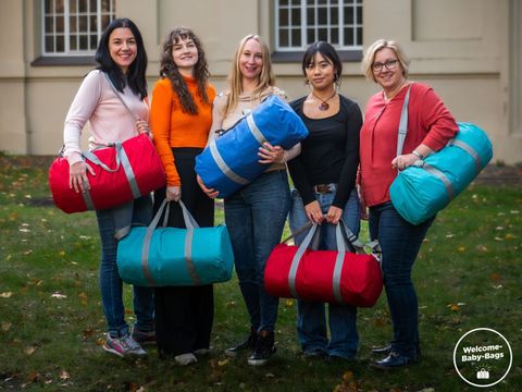 Gruppenbild von Welcome-Baby-Bags