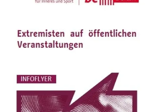 Infoflyer Extremisten auf öffentlichen Veranstaltungen
