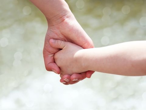 Kinderhand wird gehalten