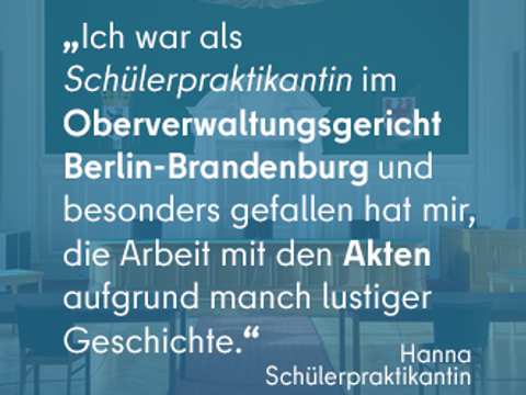 Hannas Erfahrungen im Schülerpraktikum
