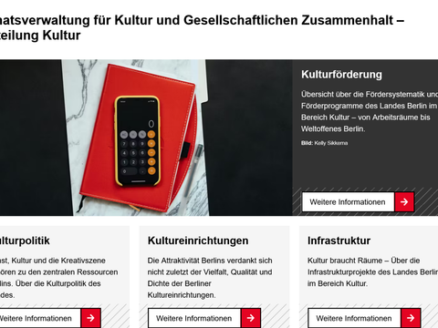 Im Bild ist die Unterseite "Kultur" auf unserer Webseite zu sehen, mit allem, was dort zu sehen.