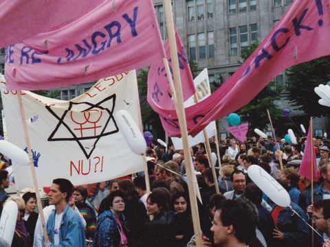 Demonstration mit Transparenten