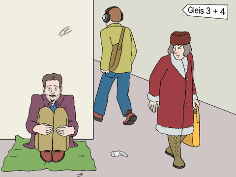 Illustration von Obdachlosigkeit