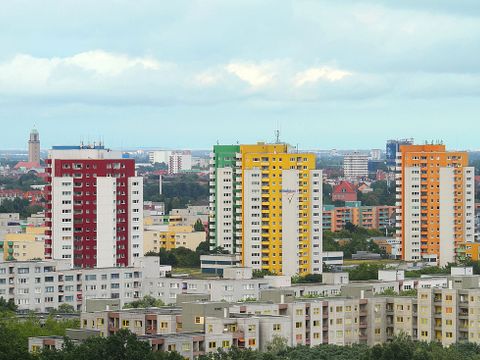 Blick vom Hahneberg auf das Gebiet an der Heerstraße