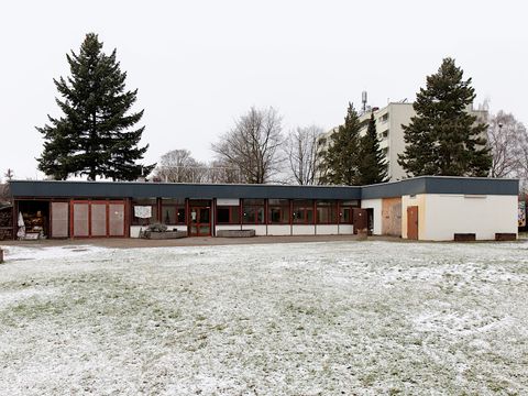 Das Bestandsgebäude des Pfadfinderheims in Tempelhof