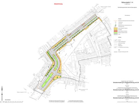Planfeststellungsersetzender Bebauungsplan 1–14 (Blatt 2), am 29.09.2016 in Kraft getreten (Bild: SenStadt)