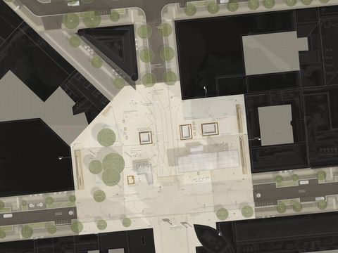 Lageplan - 1. Preis Realisierungswettbewerb Bildung- und Erinnerungsort (Bild: A24 LANDSCHAFT Landschaftsarchitektur GmbH in Zusammenarbeit mit Holzer Kobler Architekturen GmbH und ARGUS Stadt und Verkehr Partnerschaft mbB)
