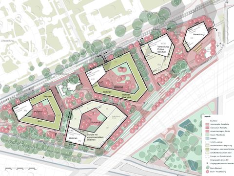 Masterplan „ULAP-Quartier / Invalidenstraße“ (Bild: Planungsgemeinschaft ISSS RESEARCH ARCHITECTURE URBANISM und bauchplan ).( landschaftsarchitekten und stadtplanerMasterplan „ULAP-Quartier / Invalidenstraße“)