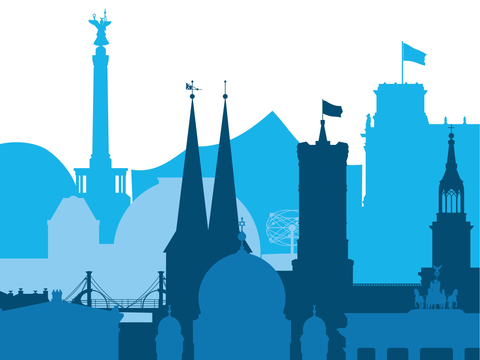 Berliner Denkmal Silhouetten