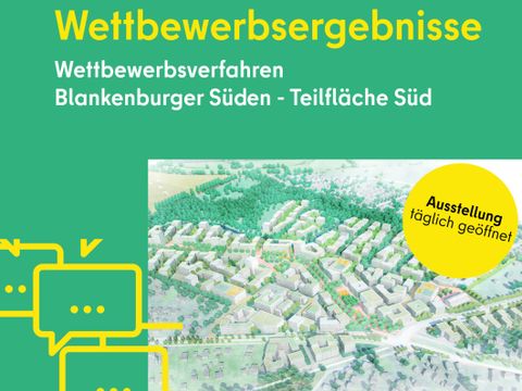 Plakat zur Ausstellung der Wettbewerbsergebnisse (Bild: SenStadt, Studio RW)