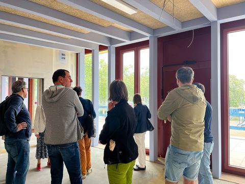 Im Obergeschoss des Kindergartens werden die größeren Kinder spielen.