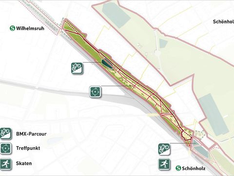 Plan Teilbereich zwischen Provinz- und Kopenhagener Straße (Bild: Plan: Fugmann Janotta)