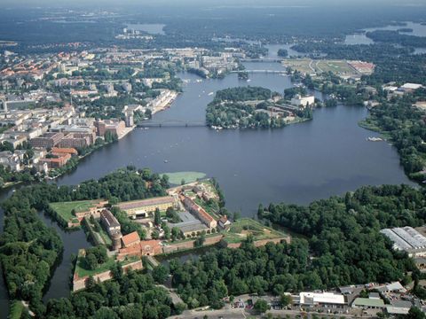 Blick über die Zitadelle Spandau und die Oberhavel