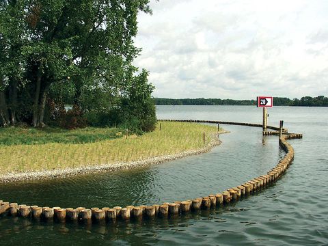 Palisaden zum Röhrichtschutz (Bild: SenUVK)