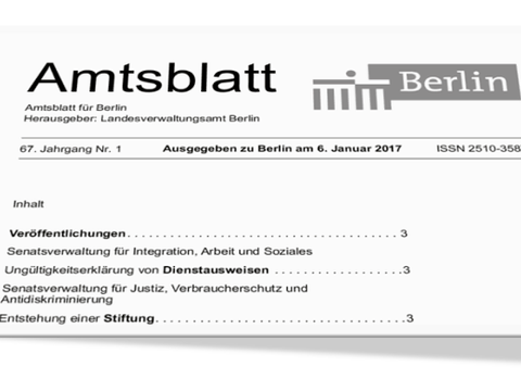 Veröffentlichungen im Amtsblatt von Berlin
