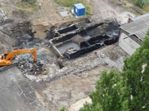Luftaufnahme Baustelle Gaskorkerei