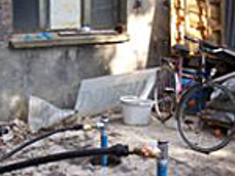 Infiltrationslanzen und Absaugpegel der Air-Sparging-Anlage